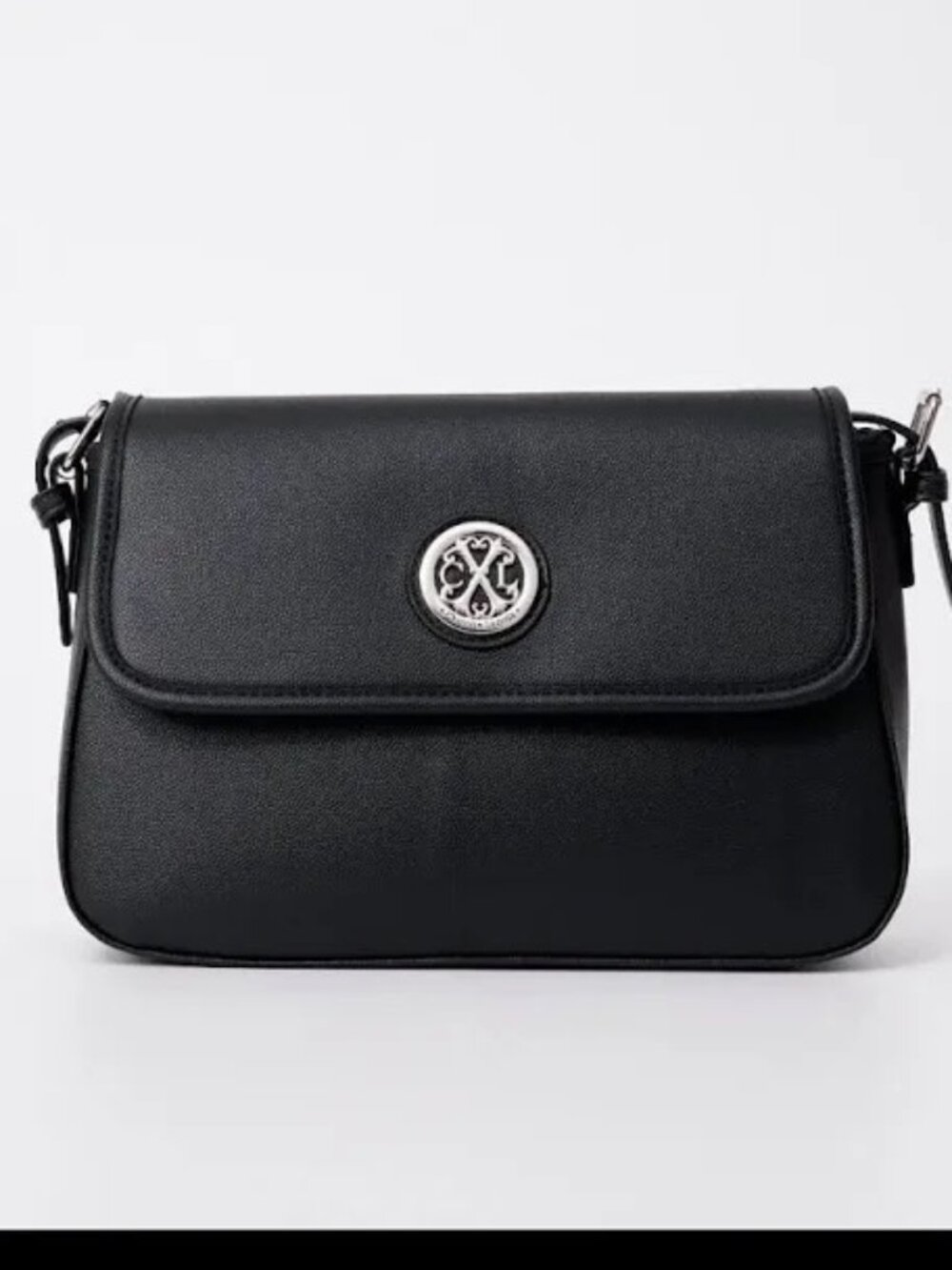 CXL by Christian Lacroix Black Crossbody Bag NWT Silver Logo - Picture 1 of 4